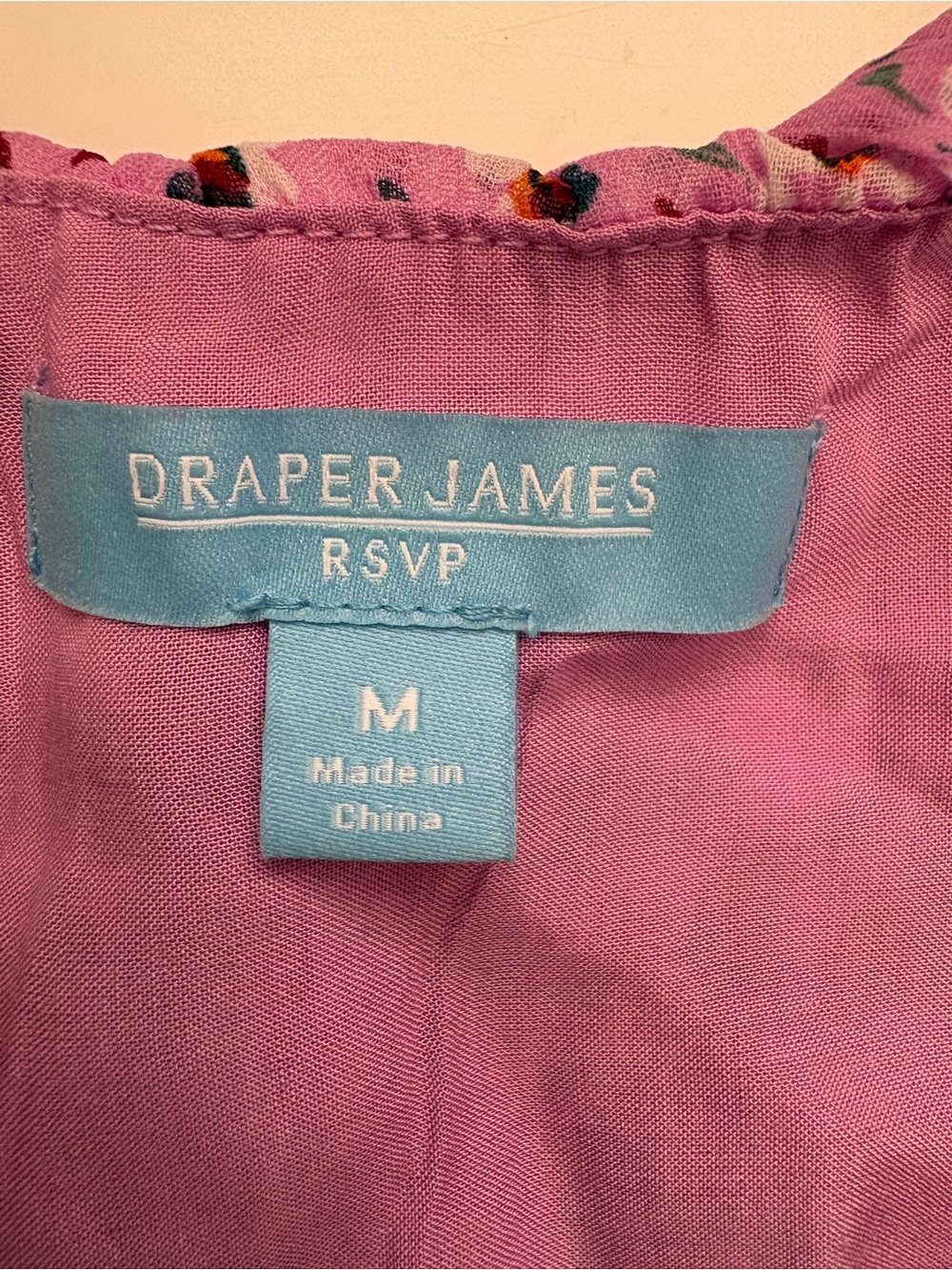 Draper James RSVP Tired Maxi Floral Chiffon Short Puff Sleeve Purple/Pink/Red M - Picture 7 of 11